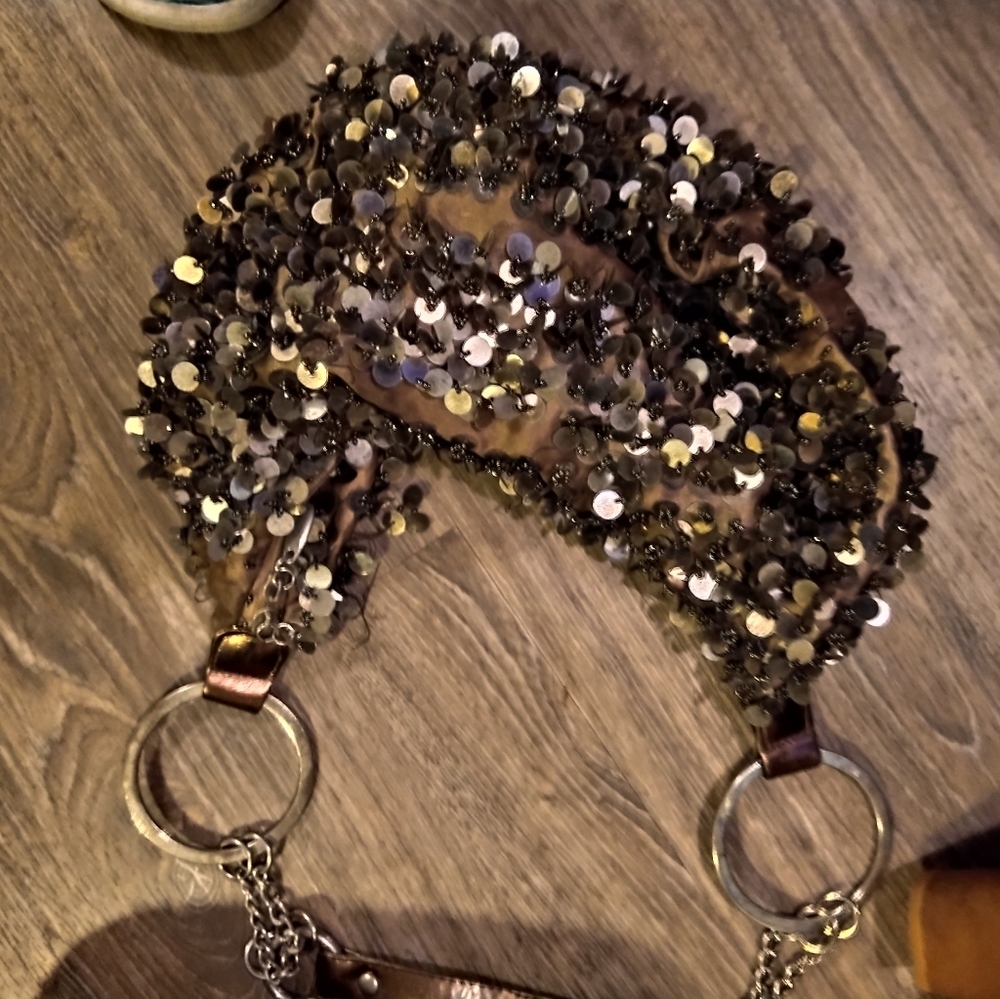Sequined clutch purse